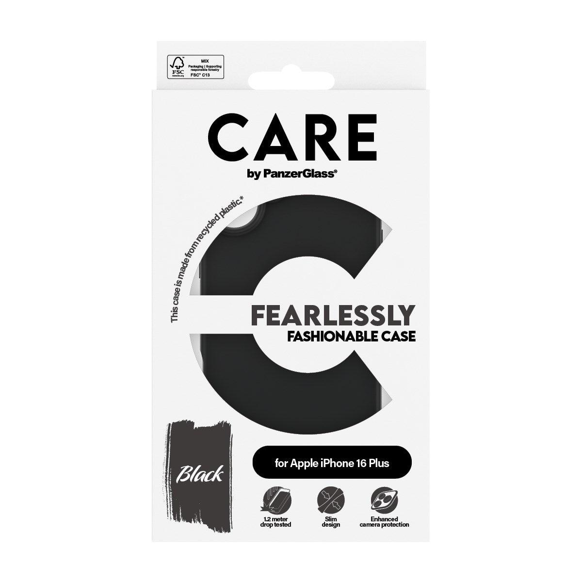 CARE by PanzerGlass® Case Black iPhone 16 Plus